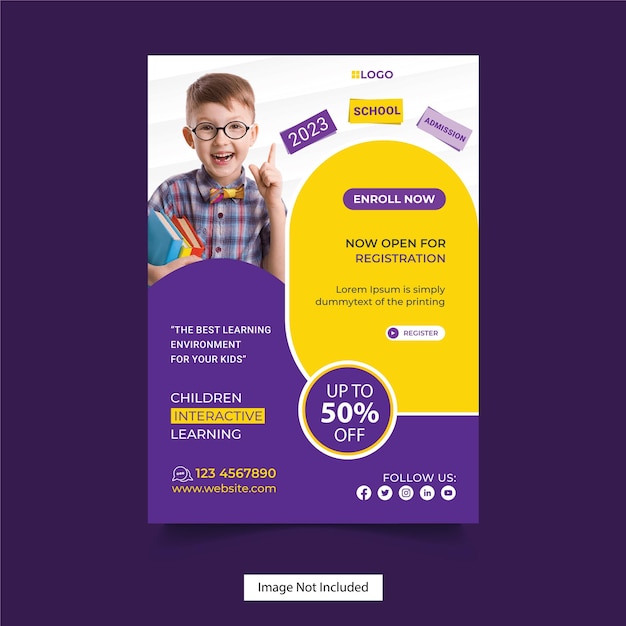 School education admission flyer template