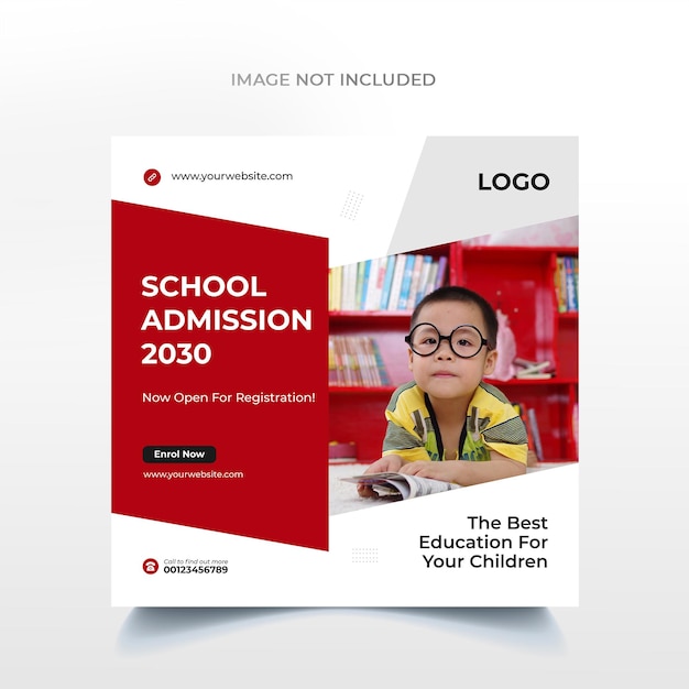 School Education Admission Social Media Banner Post Template