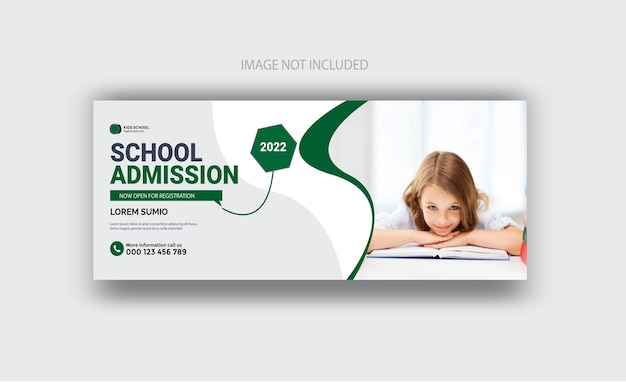 Banner di social media per l'ammissione all'istruzione scolastica e design del modello web eps