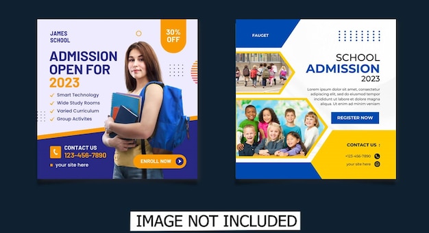 School education admission social media post back to school web banner template