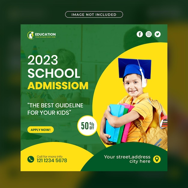 School education and admission social media post design