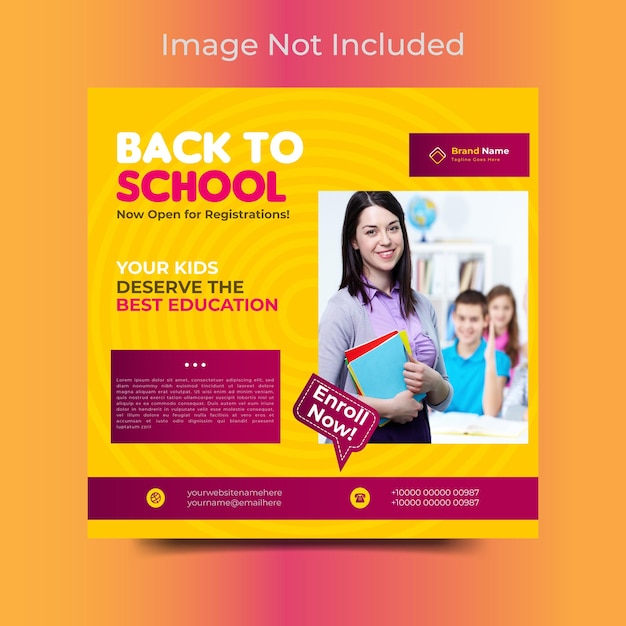 School education admission social media post or instagram post & web banner template