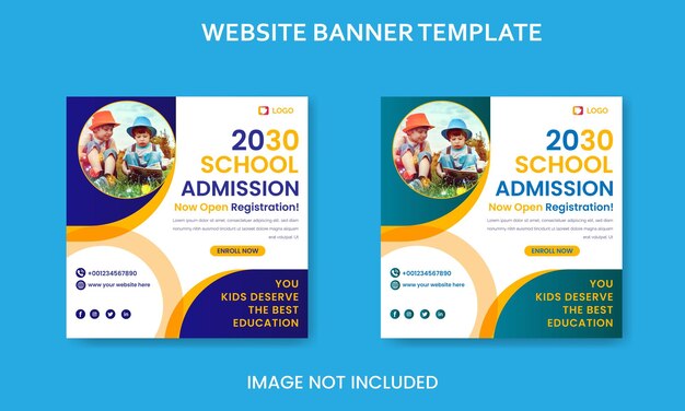 School education admission social media post social media post banner template