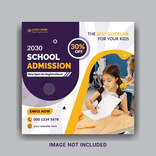 School education admission social media post &amp; web banner template design