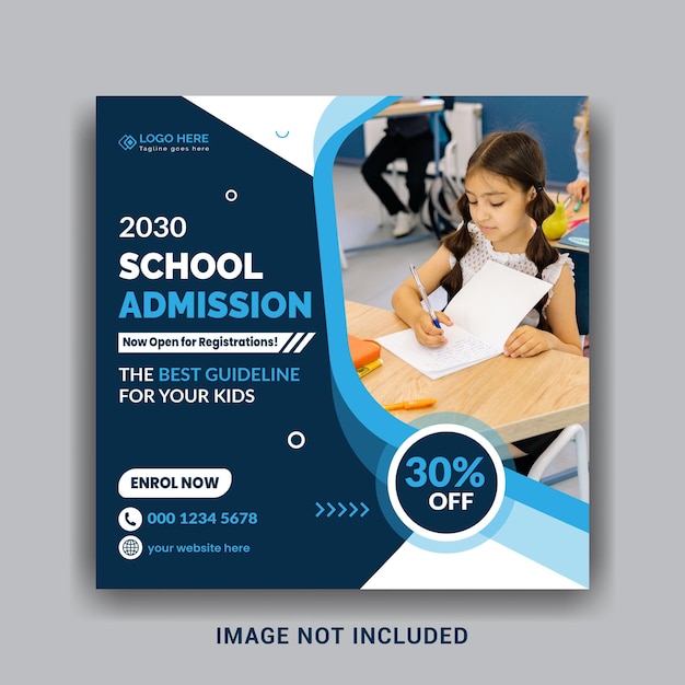 School education admission social media post &amp; web banner template design