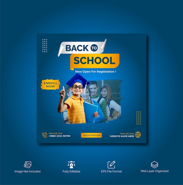 School education admission social media post and web banner