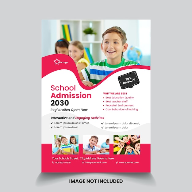 Vector school education flyer design