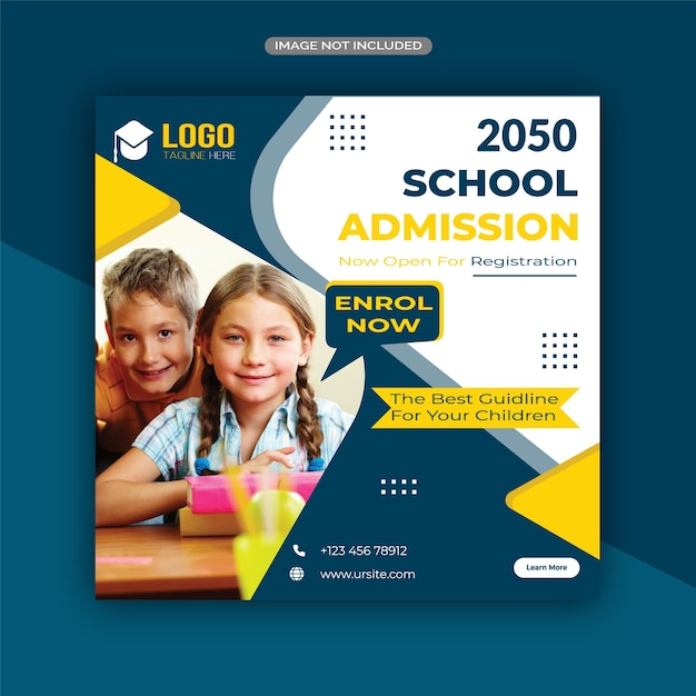 Vector school education social media post template design