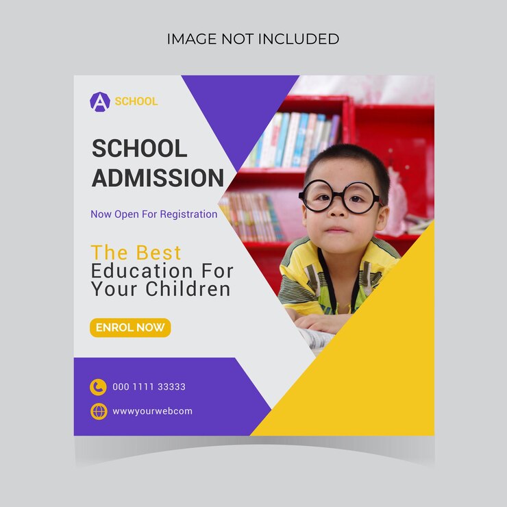 Vector school education social media post template