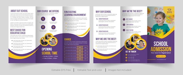 School Education Trifold Brochure Template