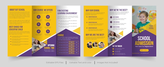 Modello di brochure a tre ante per l'istruzione scolastica