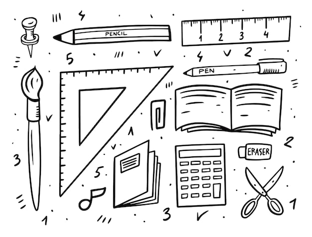 School elementen toolsset geïsoleerd op wit