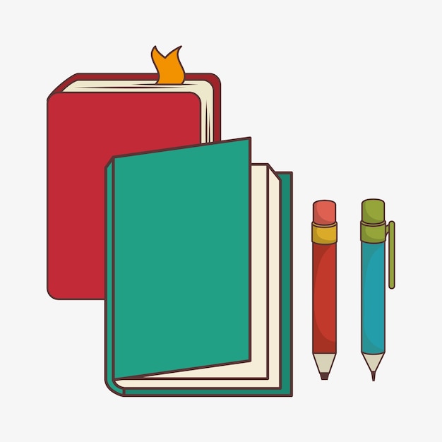 Vector school elements isolated icon