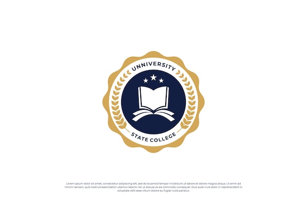 Design del logo dell'emblema della scuola modello di progettazione del badge del college universitario