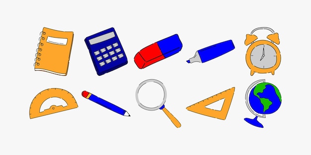School Equipment Vector Collection
