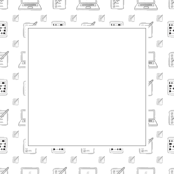Vector school frame doodle education square frame hand drawn school and education frame background