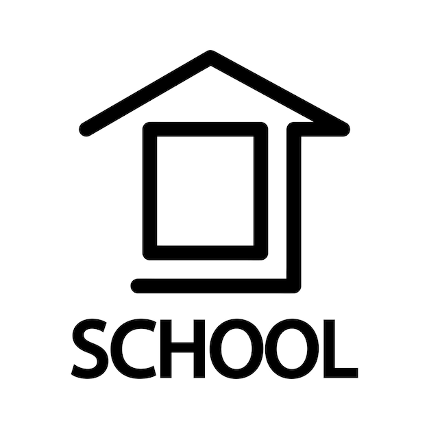 School gebouw icoon logo vector ontwerp sjabloon