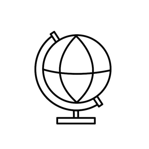 School globe. Globe model in doodle style isolated on a white background. Model of the Earth