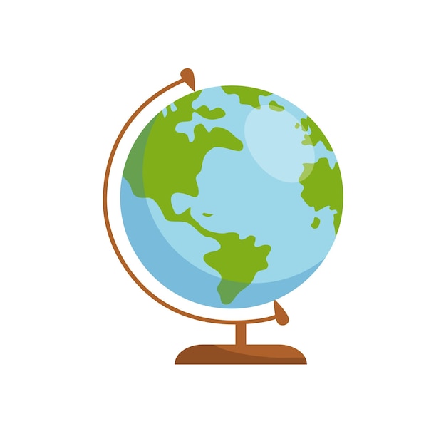 School globe in a simple style