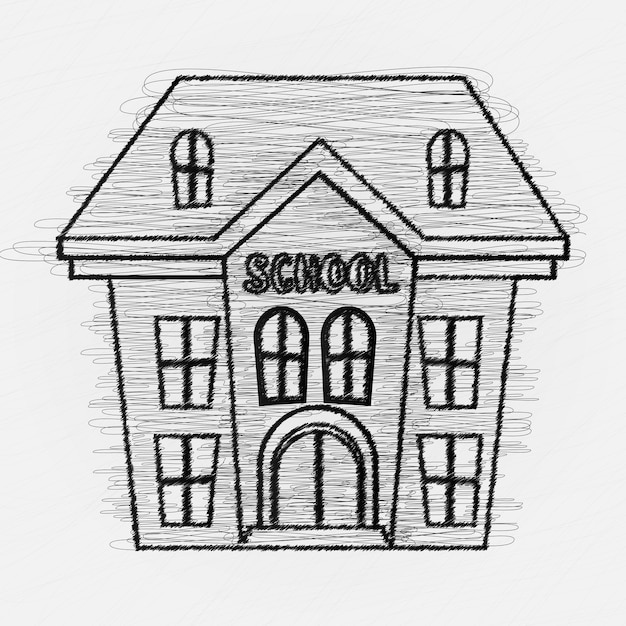 Vector school huis tekening vector