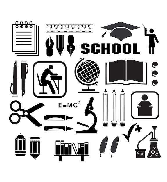 Vector school icon set