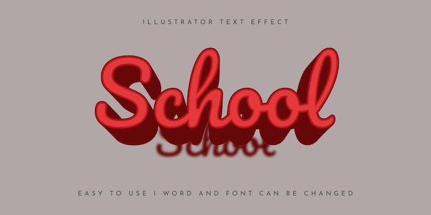 school illustrator bewerkbaar teksteffect sjabloonontwerp