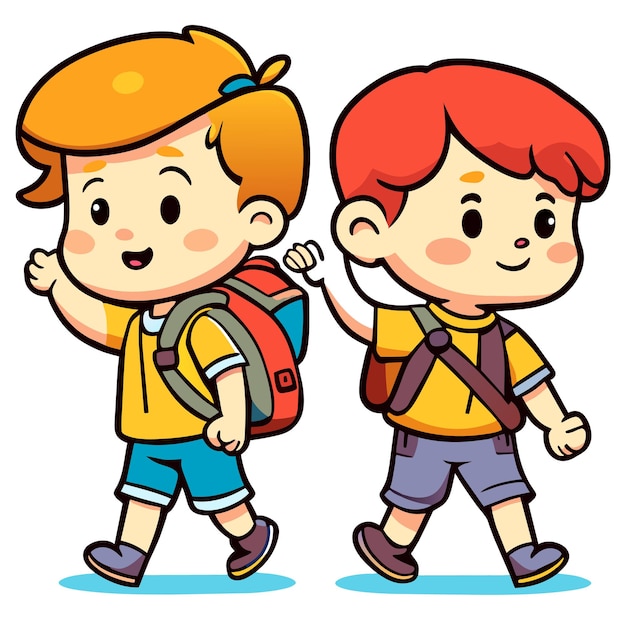 Школьный ребёнок день руки нарисован плоский стильный мультфильм наклейка иконка концепция изолированная иллюстрация