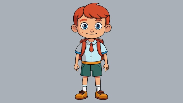 School Kids With Bag Vector Cartoon