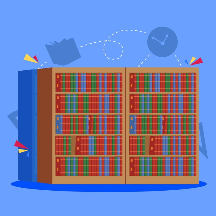 Vector school library room illustration