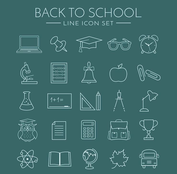 School line icons