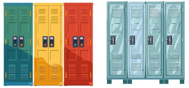 School locker Students metal lockers or gym sports cabinets for college teenagers