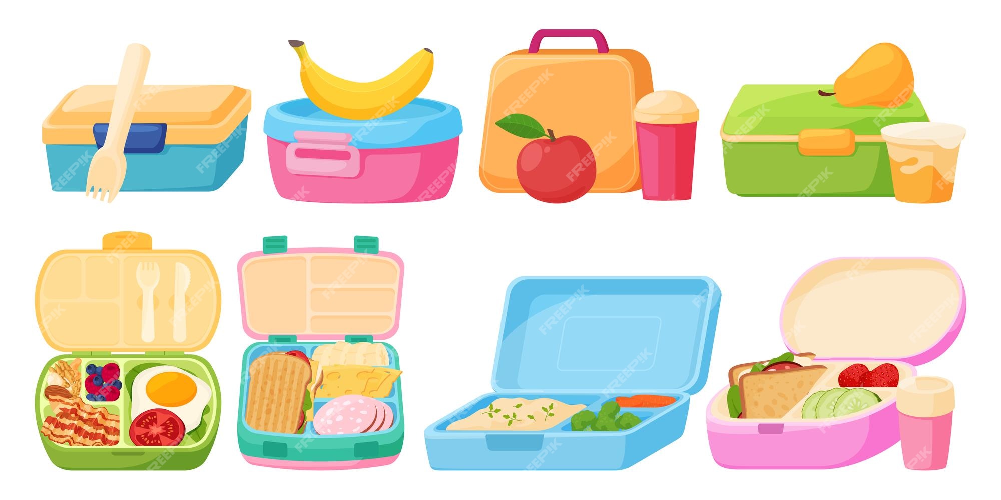 School Lunch Box with School Supplies Stock Photo - Image of clip