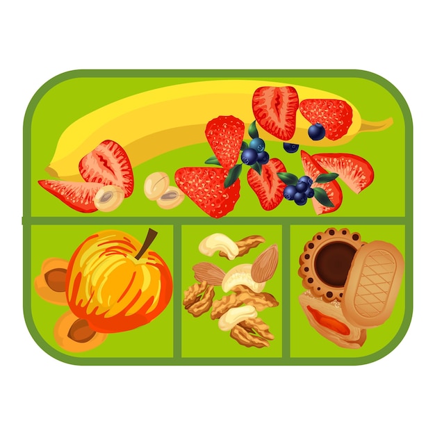 Vector school lunchbox pictogram cartoon van school lunchbox vector pictogram voor webdesign geïsoleerd op een witte achtergrond