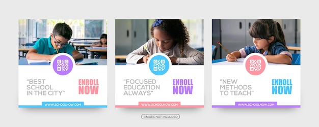 School marketing social media post templates