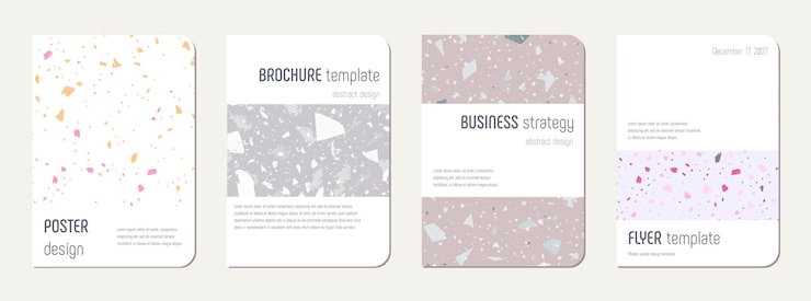 Vector school notebook cover design terrazzo abstract