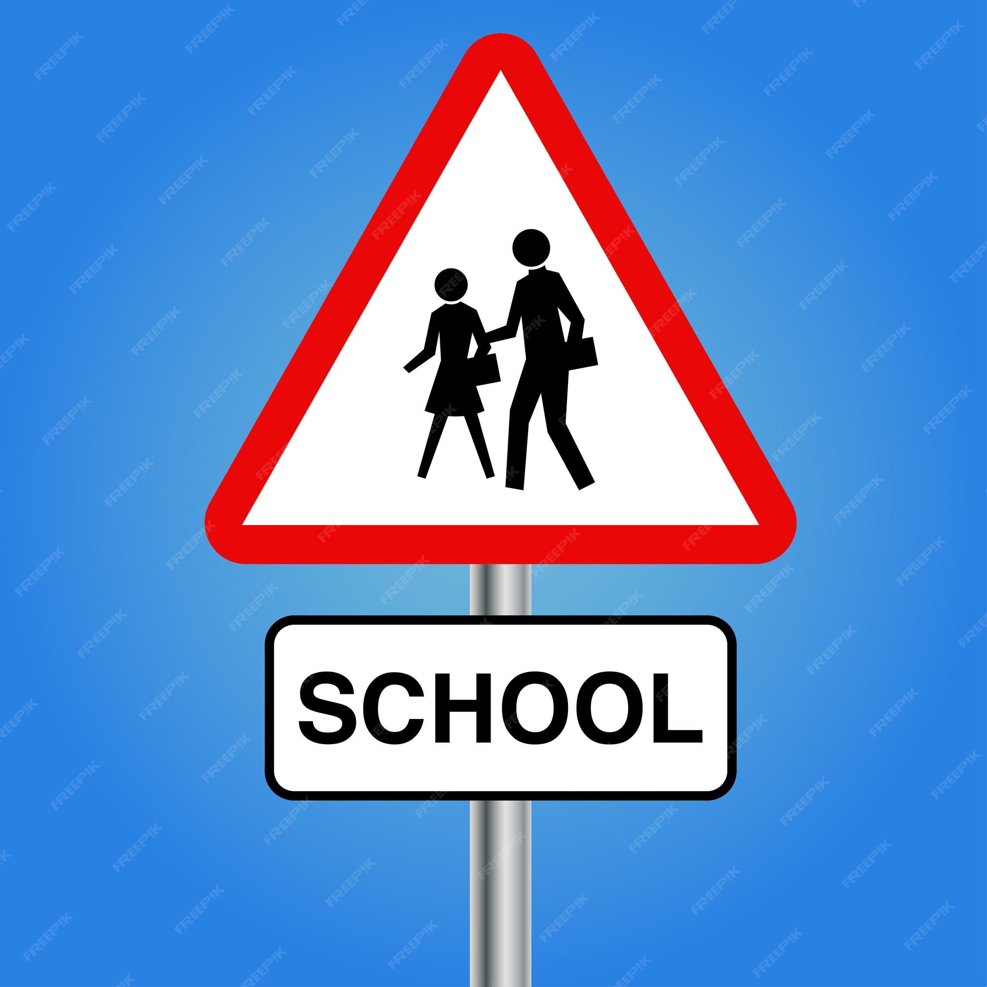 School children cross road on pedestrian crossing Vector Image