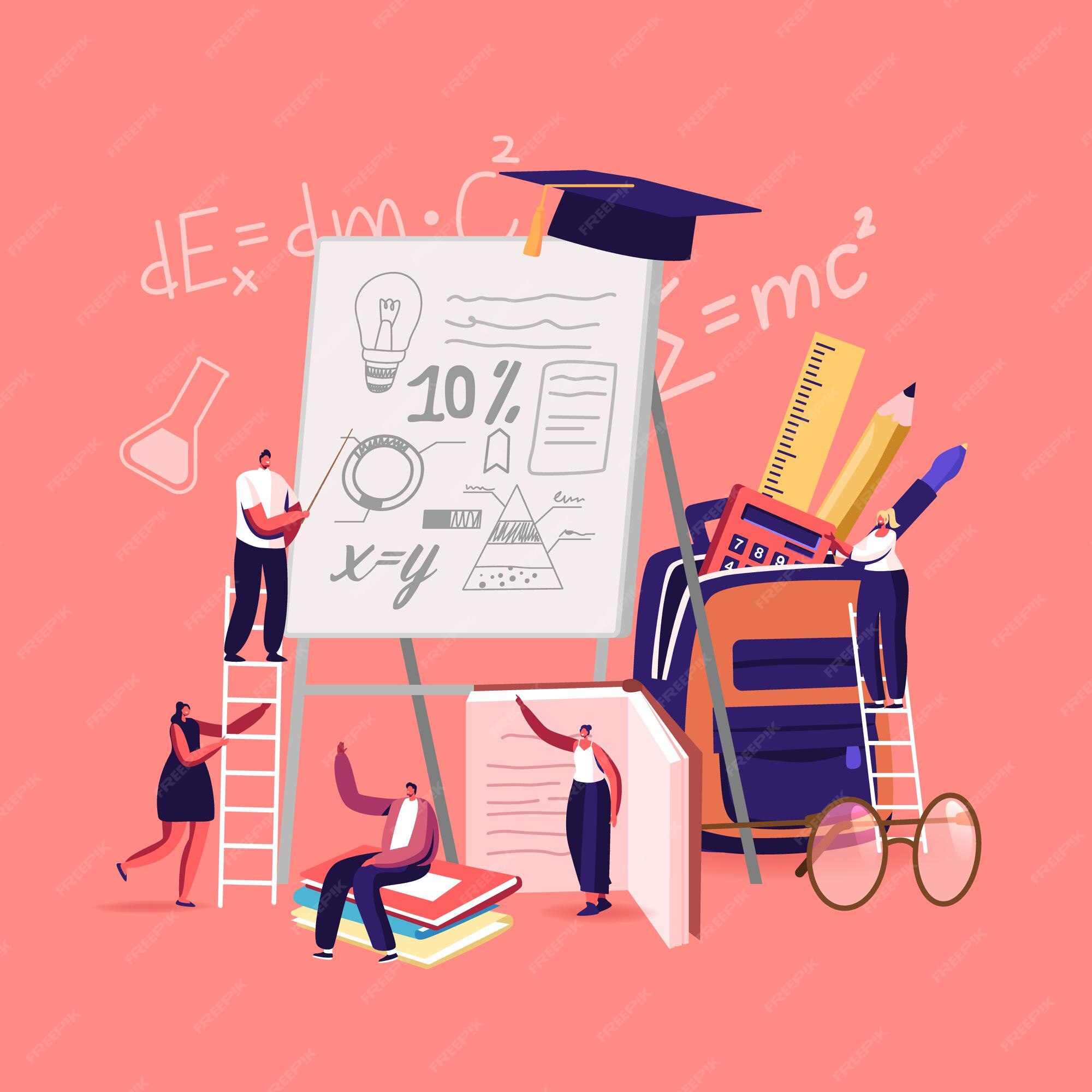 Premium Vector | School presentation illustration