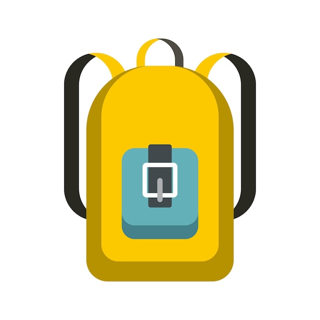 Vector school rugzak pictogram in vlakke stijl geïsoleerd op een witte achtergrond tas symbool