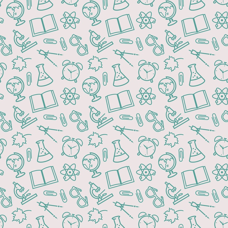 School seamless patterns. Vector background. 
