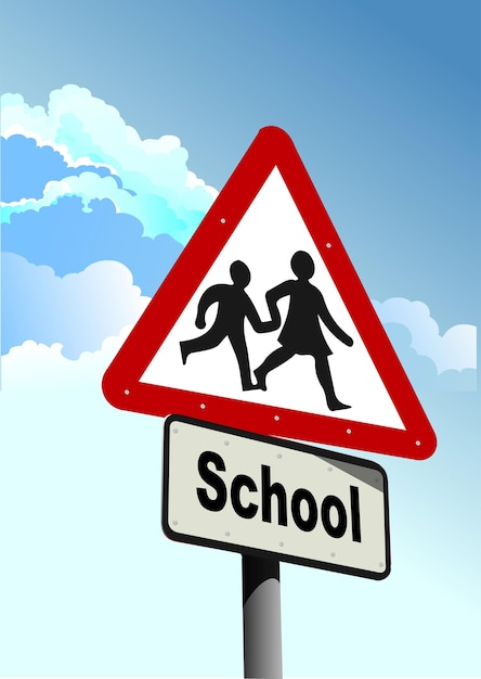 School sign Traffic road sign symbol