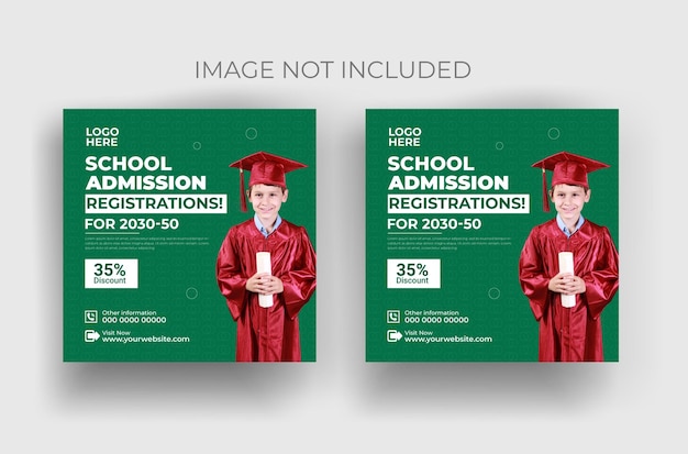 School social media post design template