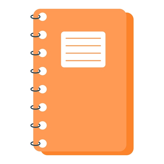 School spiraal notebook pictogram platte vectorillustratie