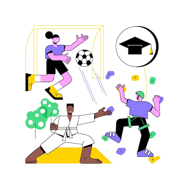 School sports team abstract concept vector illustration