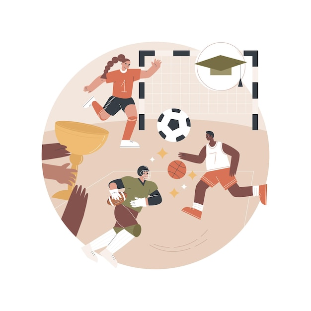 School sports team abstract illustration