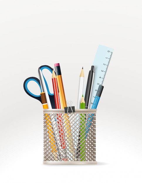 School stationery elements,  