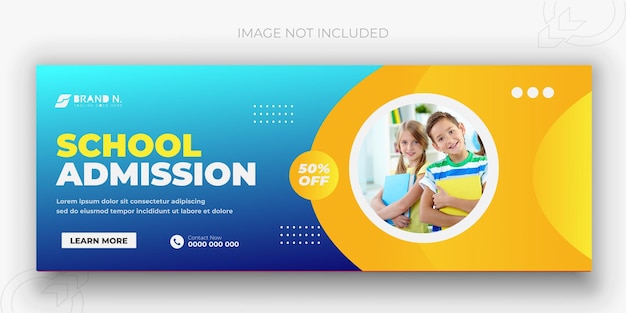 School Student admission social media web banner and Facebook cover design template