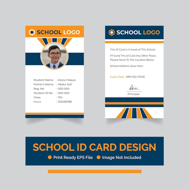 School Student ID-kaart ontwerp Creatief ID-kaart ontwerp School hogeschool en universiteit ID-kaart