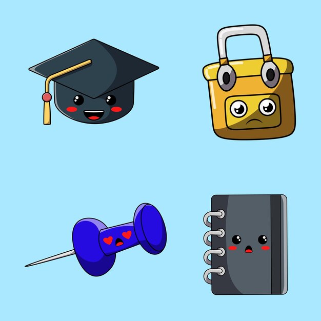 School stuff vector set