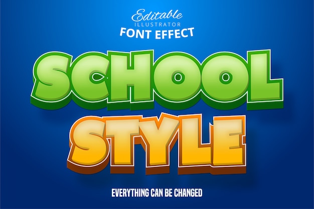 Школьный стиль текста, эффект 3D-шрифта