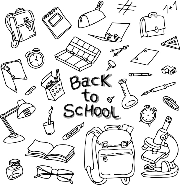 School supplies back to school sketch